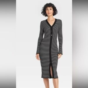 a new day Black and White Long Sleeve Dress